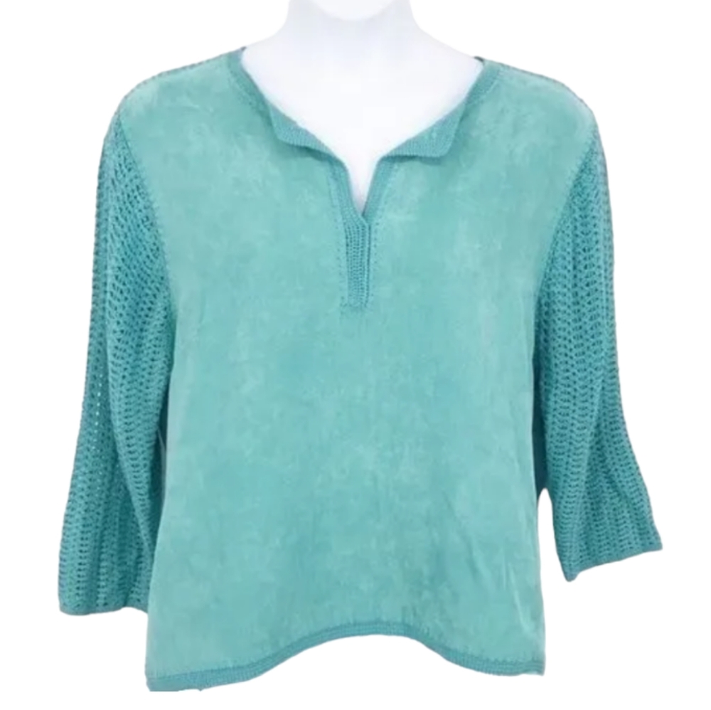 NORTON STUDIO  BLUE PULLOVER SWEATER WOMEN'S SIZE L